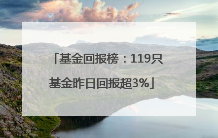 基金回报榜：119只基金昨日回报超3%