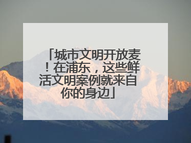 城市文明开放麦！在浦东，这些鲜活文明案例就来自你的身边