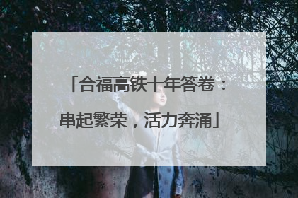 合福高铁十年答卷：串起繁荣，活力奔涌