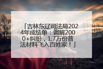 吉林东辽司法局2024年成绩单：调解2000+纠纷，1.7万份普法材料飞入百姓家！