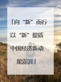 向“新”而行 以“新”提质 中国经济新动能澎湃