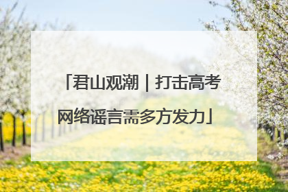 君山观潮｜打击高考网络谣言需多方发力