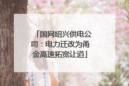 国网绍兴供电公司：电力迁改为甬金高速拓宽让道