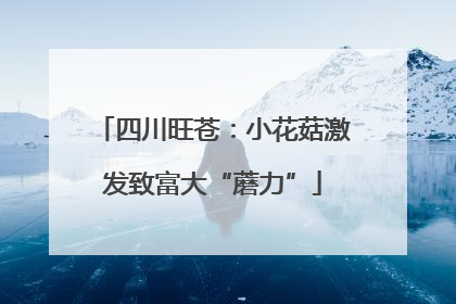 四川旺苍：小花菇激发致富大“蘑力”