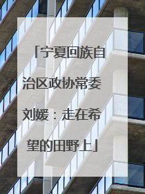 宁夏回族自治区政协常委刘媛：走在希望的田野上