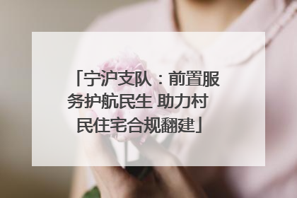 宁沪支队：前置服务护航民生 助力村民住宅合规翻建
