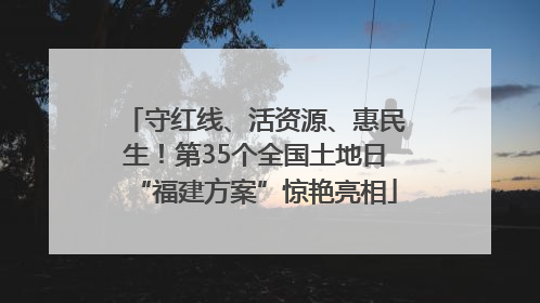 守红线、活资源、惠民生！第35个全国土地日“福建方案”惊艳亮相