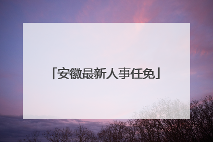 安徽最新人事任免