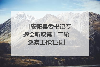 安阳县委书记专题会听取第十二轮巡察工作汇报