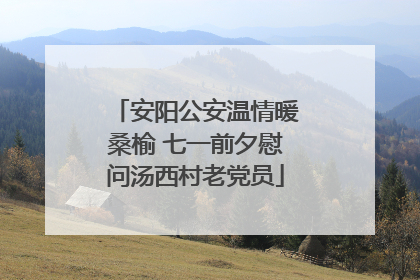 安阳公安温情暖桑榆 七一前夕慰问汤西村老党员
