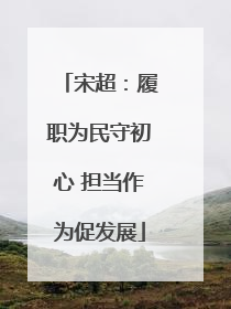 宋超：履职为民守初心 担当作为促发展