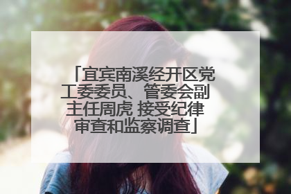宜宾南溪经开区党工委委员、管委会副主任周虎 接受纪律审查和监察调查