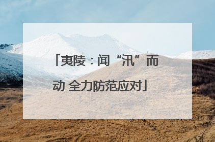 夷陵：闻“汛”而动 全力防范应对