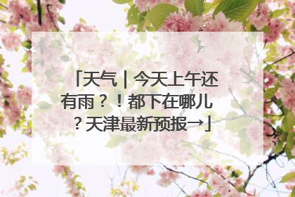 天气｜今天上午还有雨？！都下在哪儿？天津最新预报→