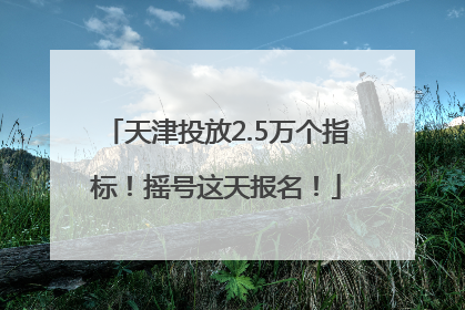 天津投放2.5万个指标！摇号这天报名！