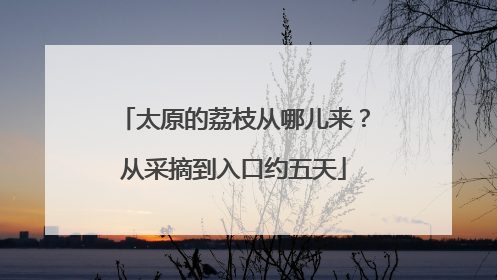 太原的荔枝从哪儿来？从采摘到入口约五天