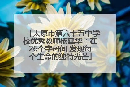 太原市第六十五中学校优秀教师杨建华：在26个字母间 发现每个生命的独特光芒