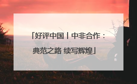 好评中国丨中非合作：典范之路 续写辉煌