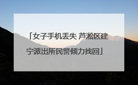 女子手机丢失 芦淞区建宁派出所民警倾力找回