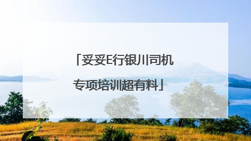 妥妥E行银川司机专项培训超有料