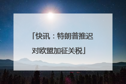 快讯：特朗普推迟对欧盟加征关税