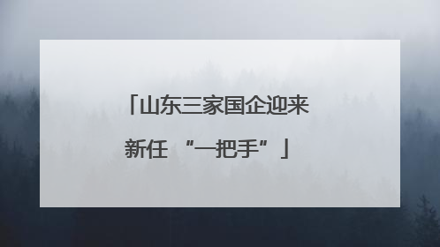 山东三家国企迎来新任 “一把手”