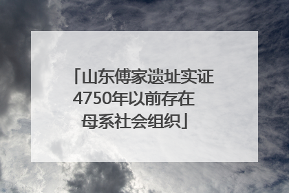 山东傅家遗址实证4750年以前存在母系社会组织