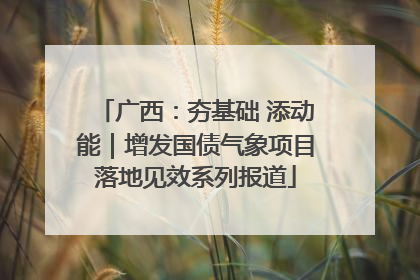 广西：夯基础 添动能｜增发国债气象项目落地见效系列报道