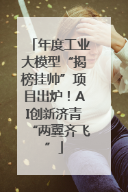 年度工业大模型“揭榜挂帅”项目出炉！AI创新济青“两翼齐飞”