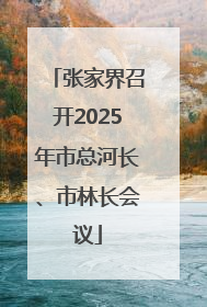 张家界召开2025年市总河长、市林长会议