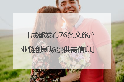 成都发布76条文旅产业链创新场景供需信息