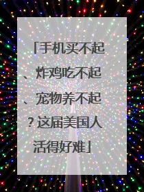 手机买不起、炸鸡吃不起、宠物养不起？这届美国人活得好难