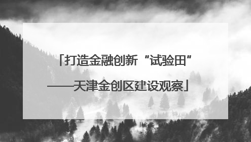 打造金融创新“试验田”——天津金创区建设观察