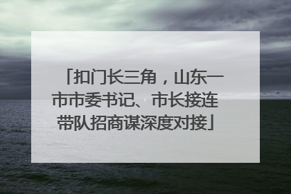 扣门长三角，山东一市市委书记、市长接连带队招商谋深度对接