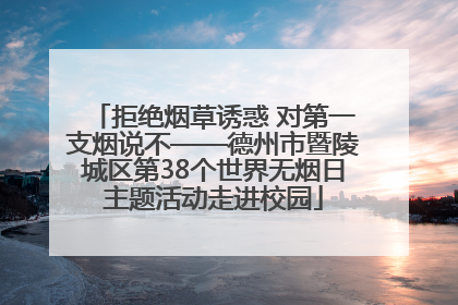 拒绝烟草诱惑 对第一支烟说不——德州市暨陵城区第38个世界无烟日主题活动走进校园