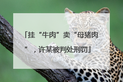 挂“牛肉”卖“母猪肉”，许某被判处刑罚