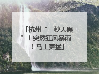 杭州“一秒天黑”！突然狂风暴雨！马上更猛