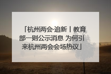 杭州两会·追新丨教育部一则公示消息 为何引来杭州两会会场热议
