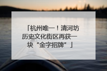 杭州唯一！清河坊历史文化街区再获一块“金字招牌”