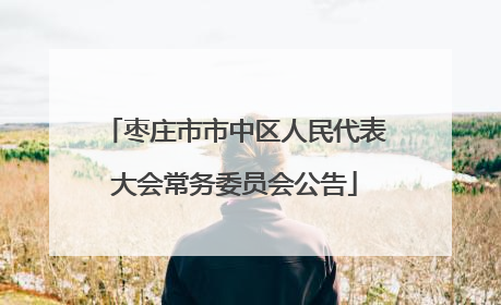 枣庄市市中区人民代表大会常务委员会公告