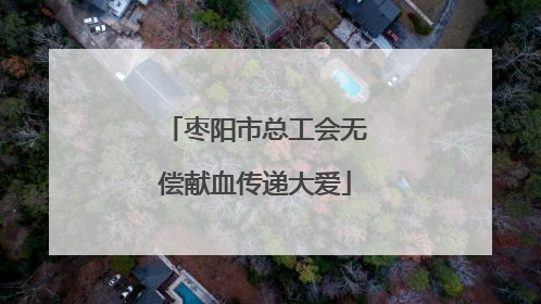 枣阳市总工会无偿献血传递大爱