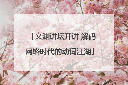 文渊讲坛开讲 解码网络时代的动词江湖