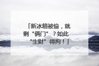 新冰箱被偷，就剩“俩门”？如此“生财”得拘！