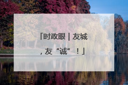 时政眼｜友城，友“诚”！