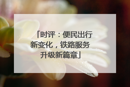 时评：便民出行新变化，铁路服务升级新篇章