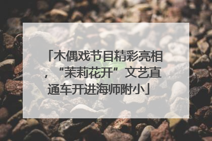 木偶戏节目精彩亮相，“茉莉花开”文艺直通车开进海师附小