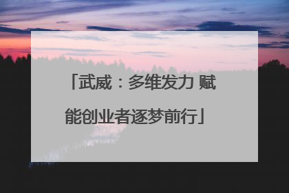 武威：多维发力 赋能创业者逐梦前行