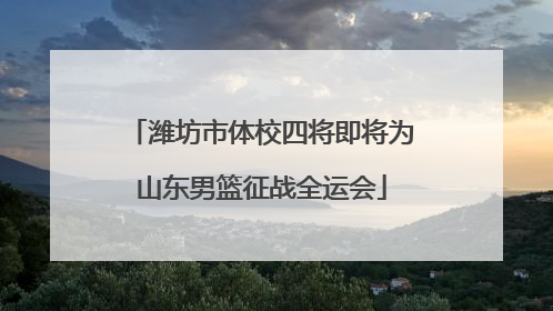 潍坊市体校四将即将为山东男篮征战全运会