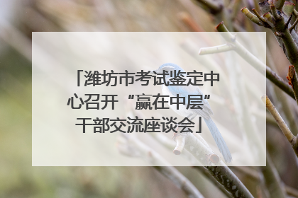 潍坊市考试鉴定中心召开“赢在中层”干部交流座谈会
