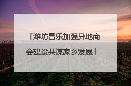 潍坊昌乐加强异地商会建设共谋家乡发展